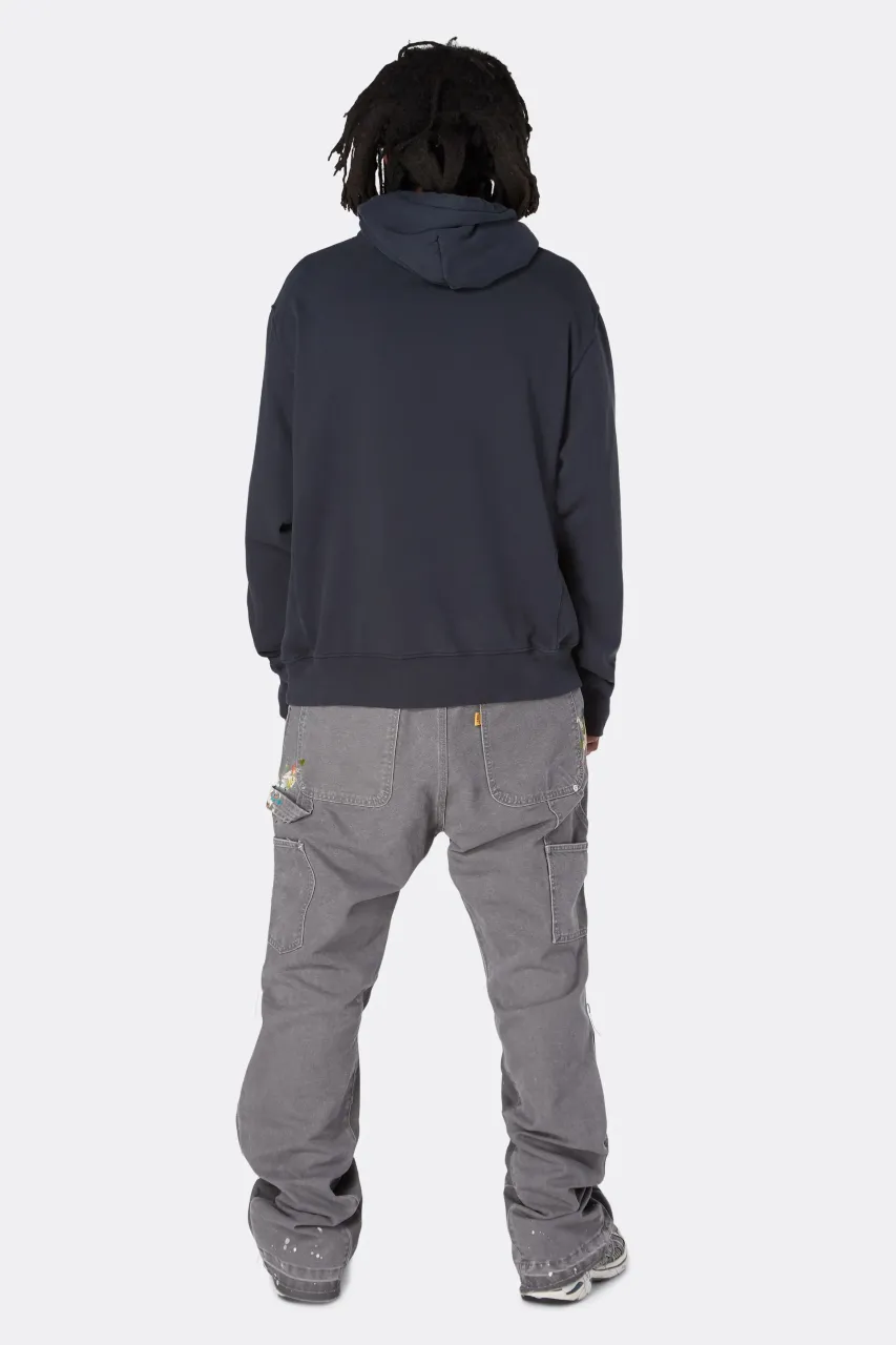 653#Gallery Dept New Hand-painted Ink Splash Patches Spliced ​​Cloth Overalls Logging Pants Distressed Washed Splicing Micro-Large Jeans Beautiful Trendy Pants Versatile Casual Pants Black Gray Khaki S~XL P290